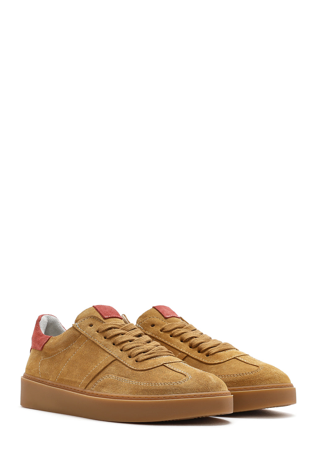 Kadın Taba Bağcıklı Süet Deri Sneaker