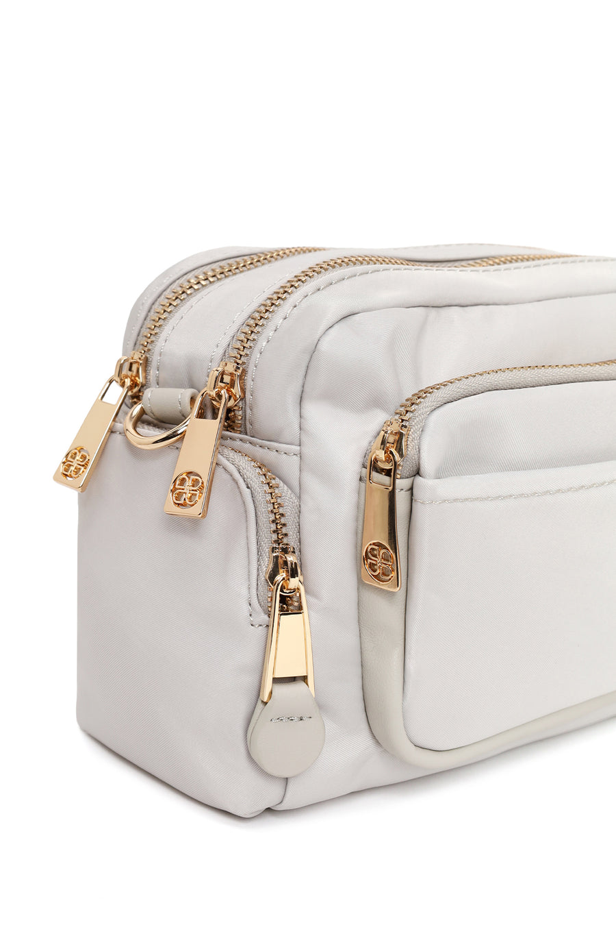 Woman Gray Fabric Mini Crossbody Bag