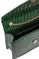 Women's Green Long Strap Crocodile Crossbody Bag | Derimod