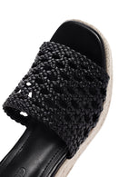 Women's Black Wedge Heeled Slippers | Derimod