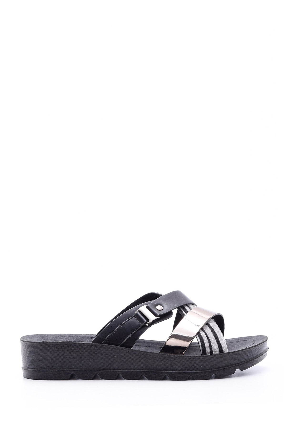 Women's Zebra Detailed Slippers 19SFE268214 | Derimod