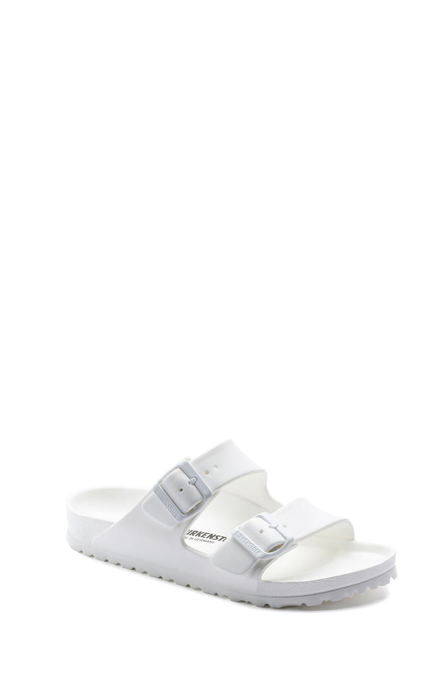 Birkenstock Women's White Leather Double Buckle Arizona Eva Slippers