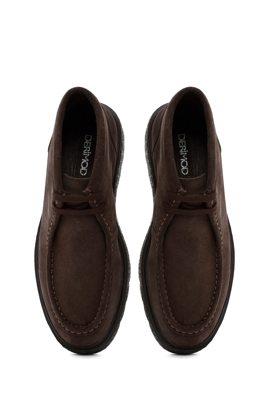 Men's Brown Lace-Up Suede Leather Casual Boots