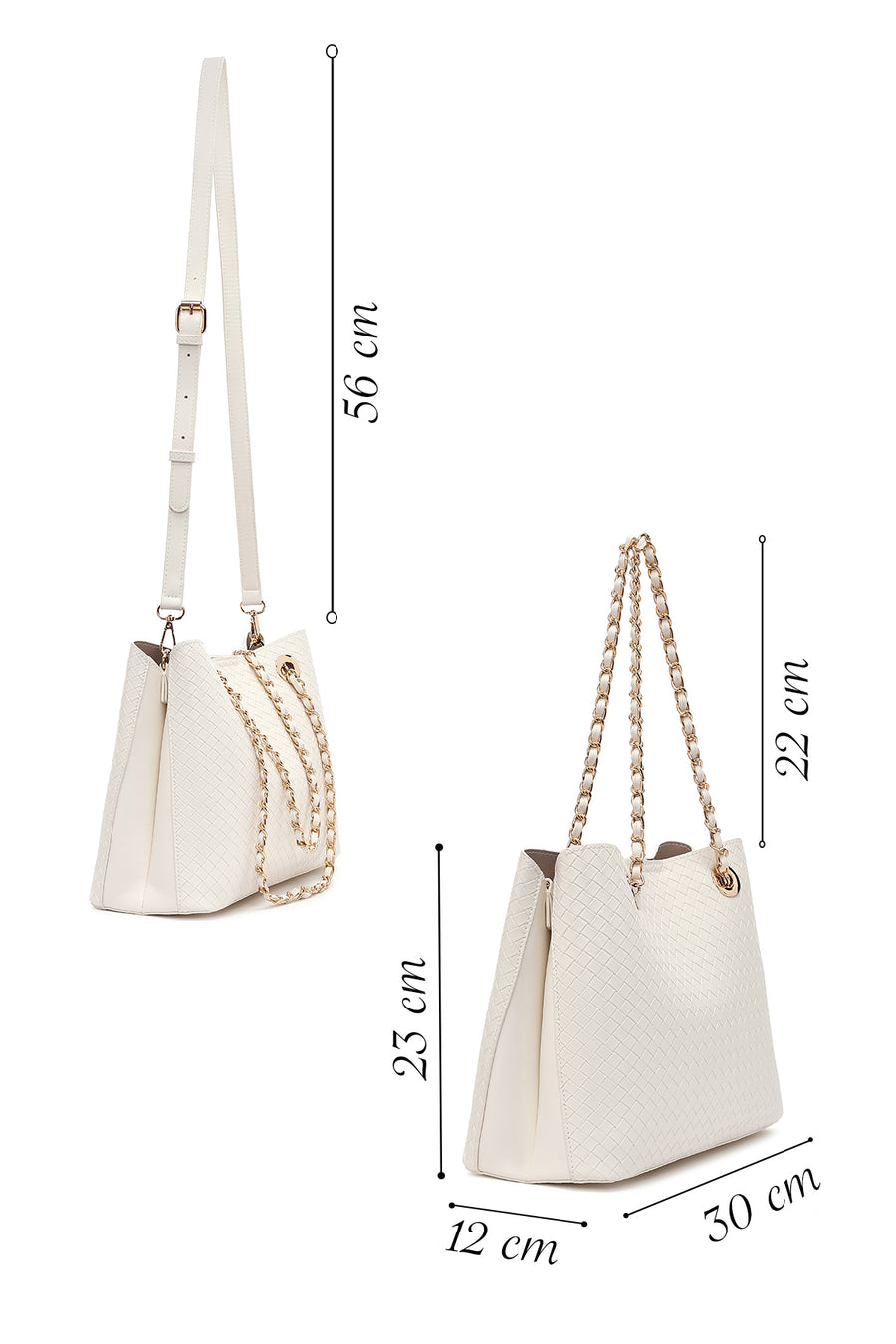 Woman Cream Long Strap Printed Shoulder Bag