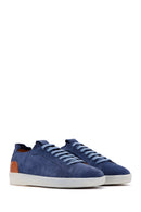 Men's Indigo Suede Leather Sneaker | Derimod