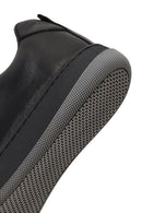 Male Black Lace-Up Thick-Soled Leather Sneaker | Derimod