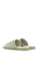 Women's Green Knitted Slippers | Derimod