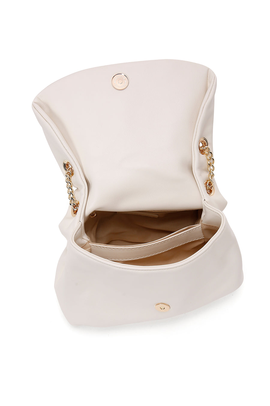 Women's Cream Long Chain Strap Shoulder Bag
