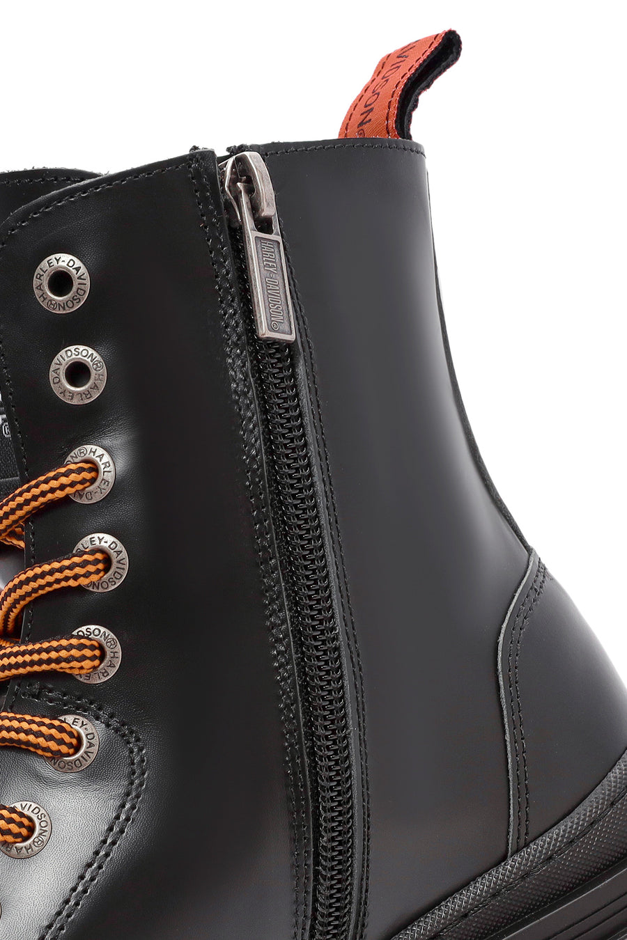Harley Davidson Kadın Siyah Jimmy Fermuarlı Deri Postal Bot