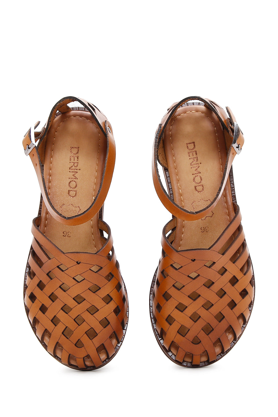 Women's Tan Ankle Strap Leather Bodrum Sandals