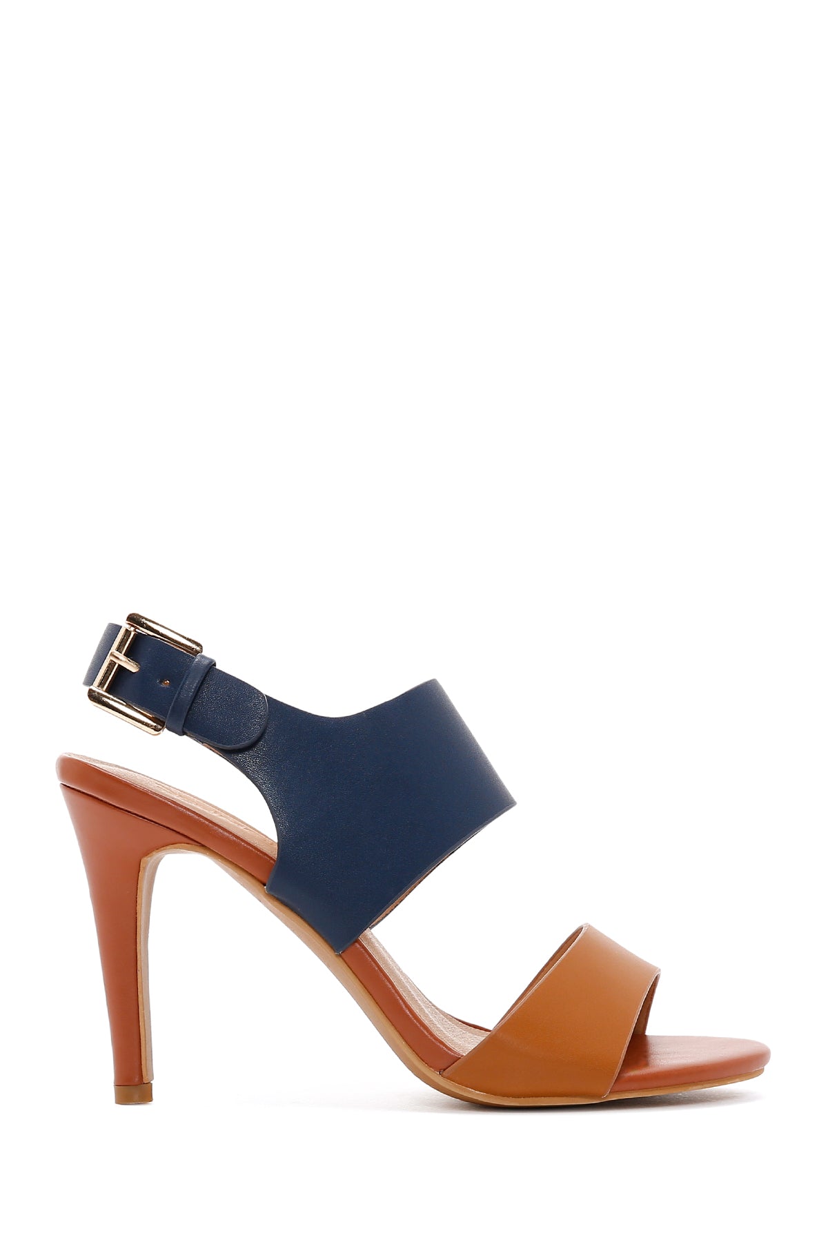 Women's Navy Blue Thin Heeled Sandals 23SFE470818 | Derimod