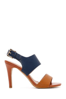 Women's Navy Blue Thin Heeled Sandals | Derimod