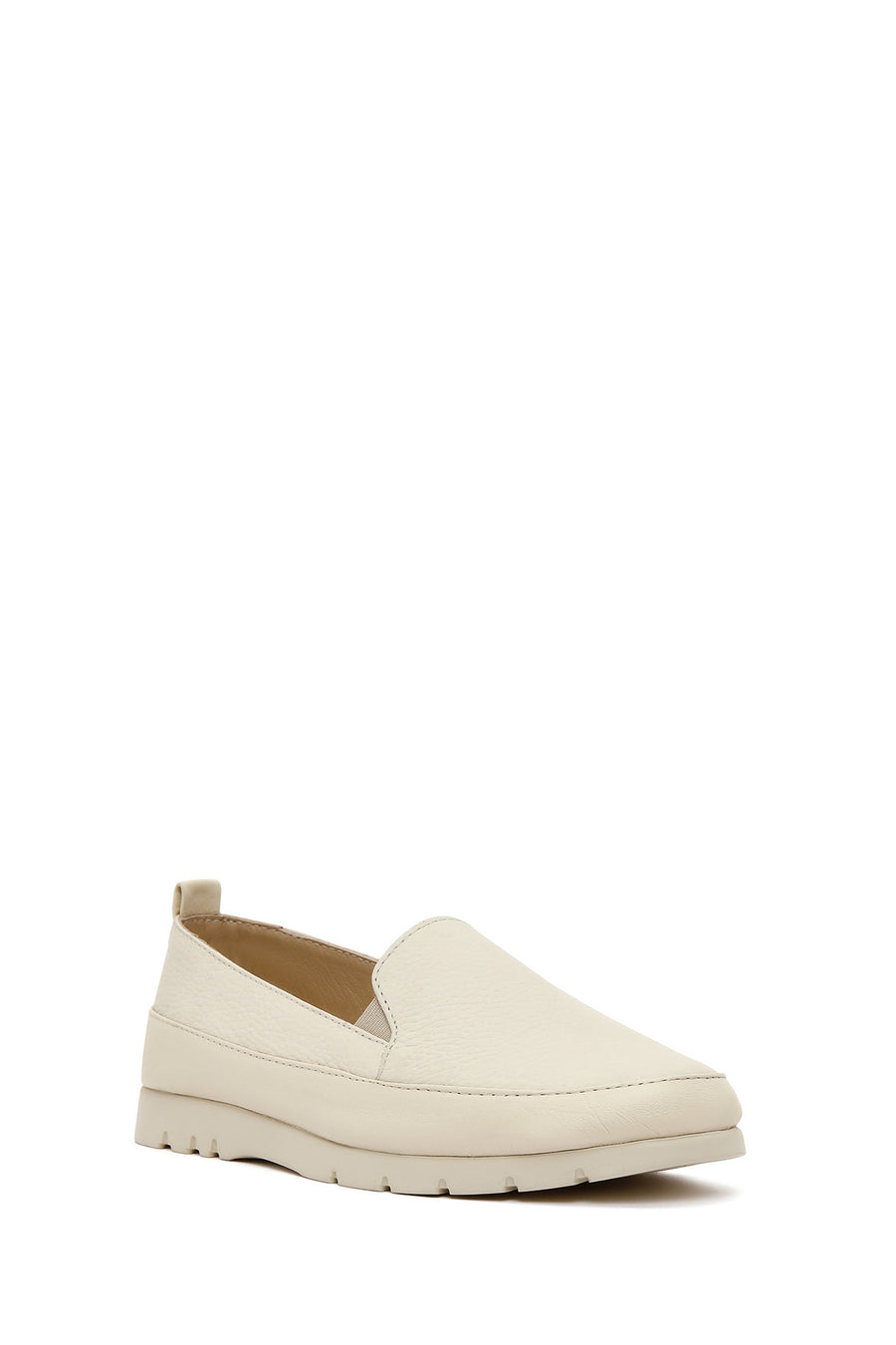 Women's Cream Leather Comfort Loafer