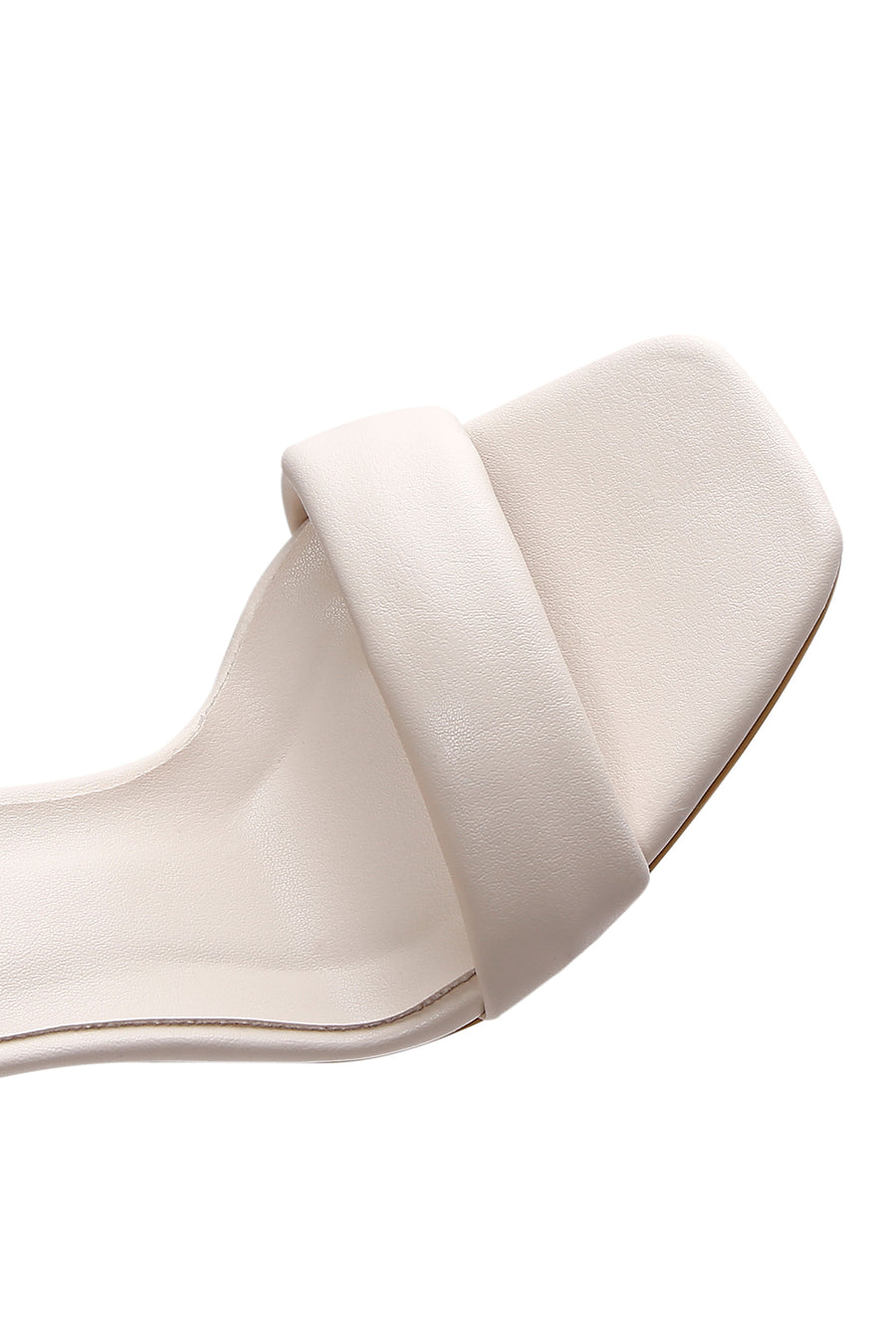 Women's Beige Ankle Strap Thick Heel Sandals