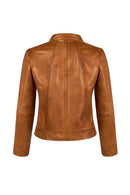 Magic Woman Brown Hooded Short Sport Leather Jacket | Derimod