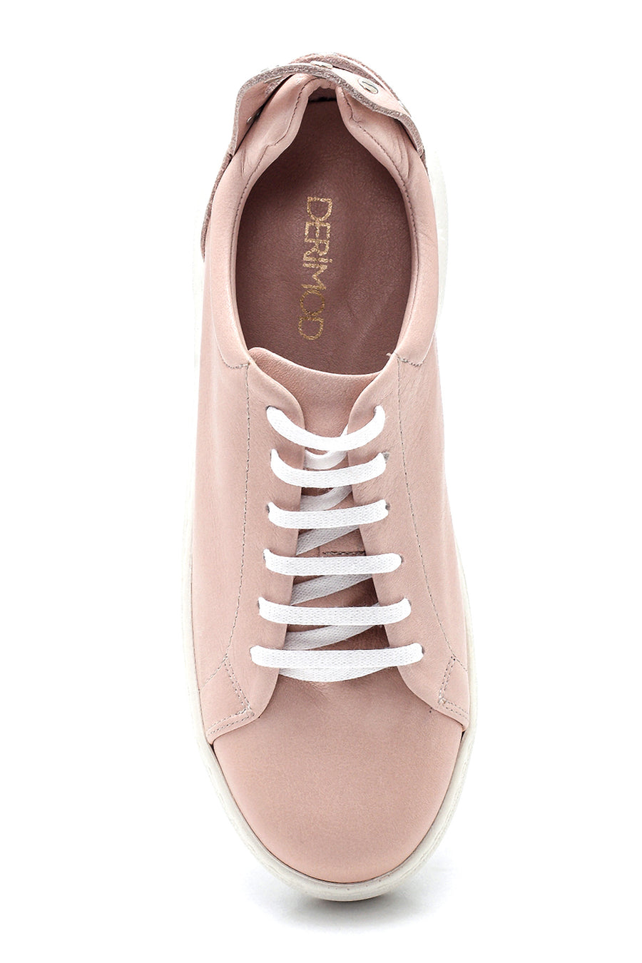 Women's Leather Metal Detailed Sneaker