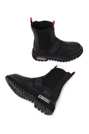 Harley Davidson Woman Gray Nefud Thick-Sole Leather Chelsea Boots | Derimod