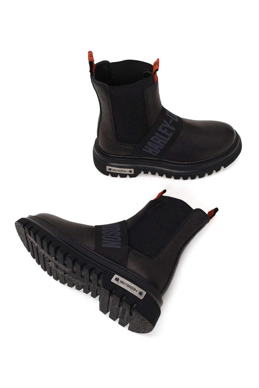 Harley Davidson Woman Gray Nefud Thick-Sole Leather Chelsea Boots
