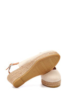 Women's Beige Wedge Heel Espadrille | Derimod