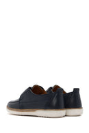 Men's Navy Blue Leather Casual Shoes | Derimod