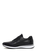 Men's Black Leather Printed Sneaker | Derimod