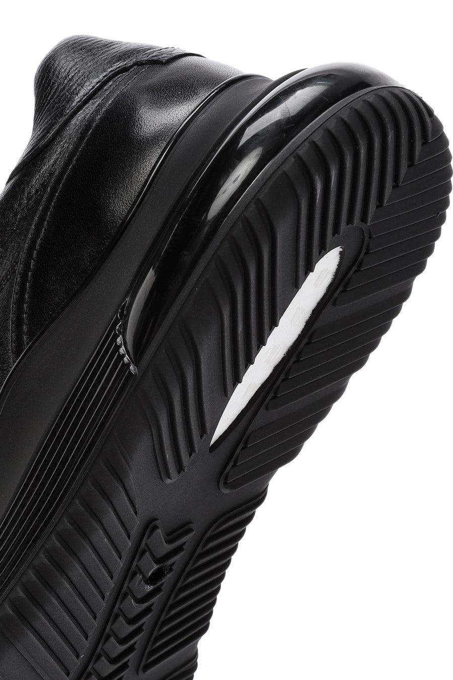 Erkek Siyah Bağcıklı Deri Casual Sneaker