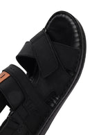 Men's Black Leather Sandals | Derimod