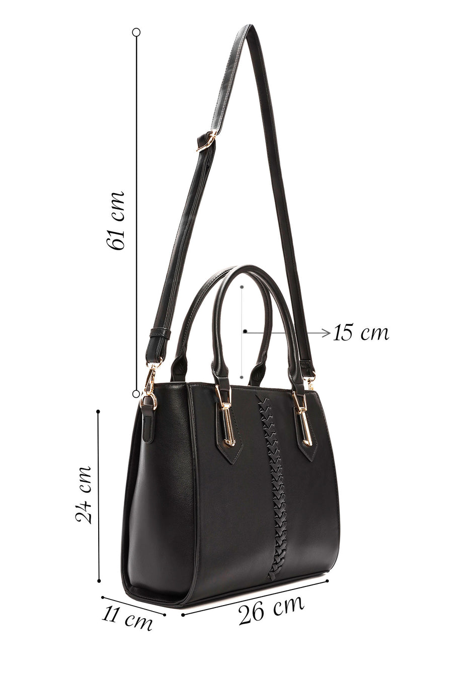 Women's Black Long Strap Shoulder Bag