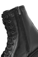 Women's Black Zippered Leather Boots | Derimod