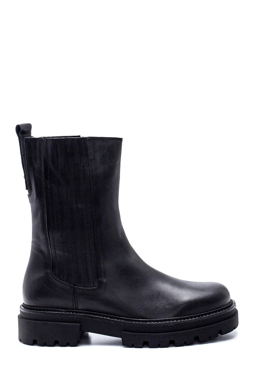 Women's Leather Zippered Long Boots 21WFD185018 | Derimod