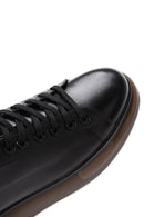 Men's Black Leather Thick Soled Leather Sneaker | Derimod