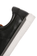 Erkek Siyah Bağcıklı Deri Sneaker | Derimod