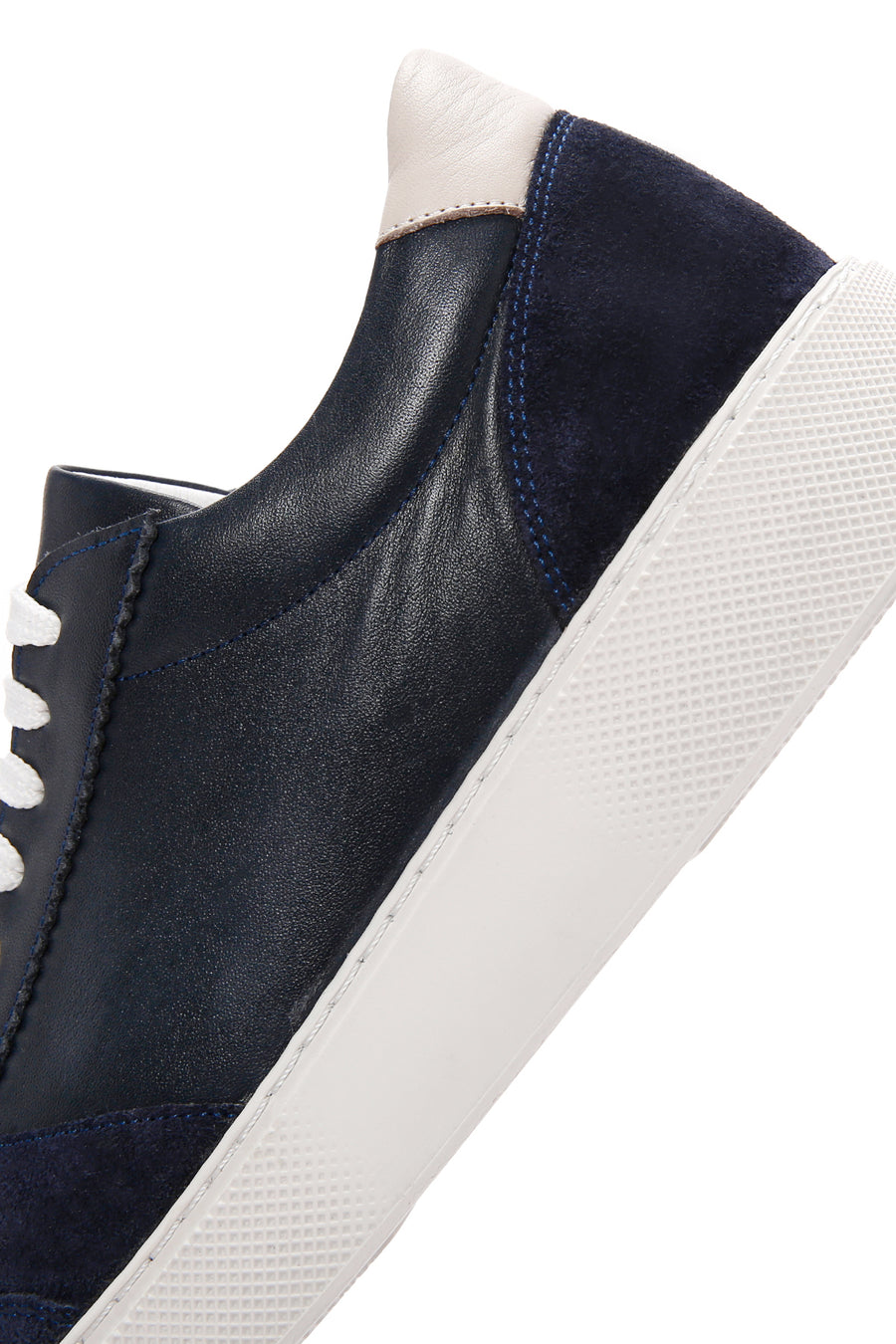 Men's Navy Blue Lace-Up Leather Sneaker