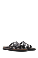 Women's Black Leather Slippers | Derimod