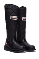 Harley Davidson Women's Black Laconia Hi Zipper Leather Boots | Derimod