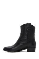 Women's Black Leather Cowboy Boots | Derimod