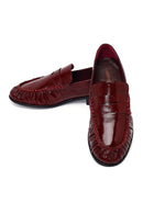 Kadın Bordo Deri Maskülen Loafer | Derimod