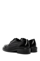 Women's Black Lace-Up Leather Masculine Loafer | Derimod