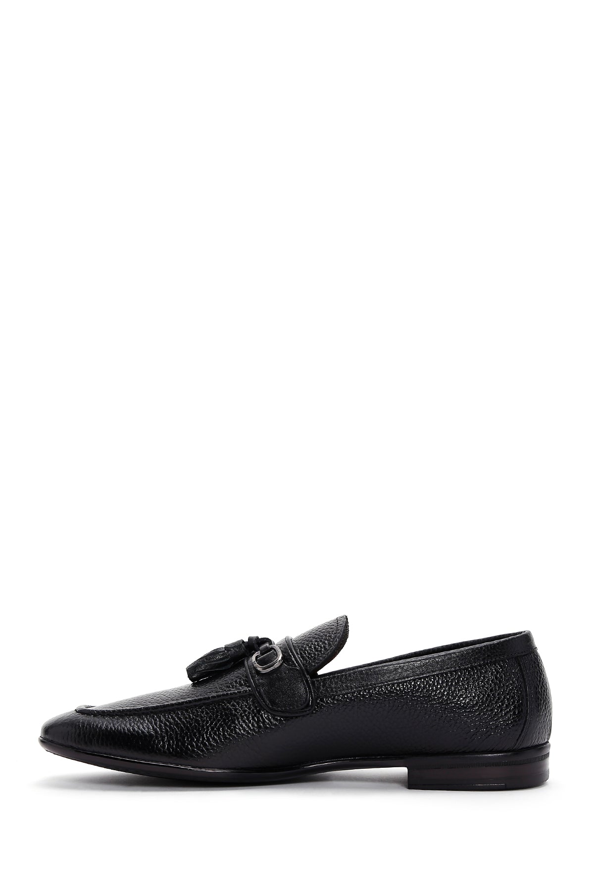 Erkek Siyah Deri Püsküllü Klasik Loafer