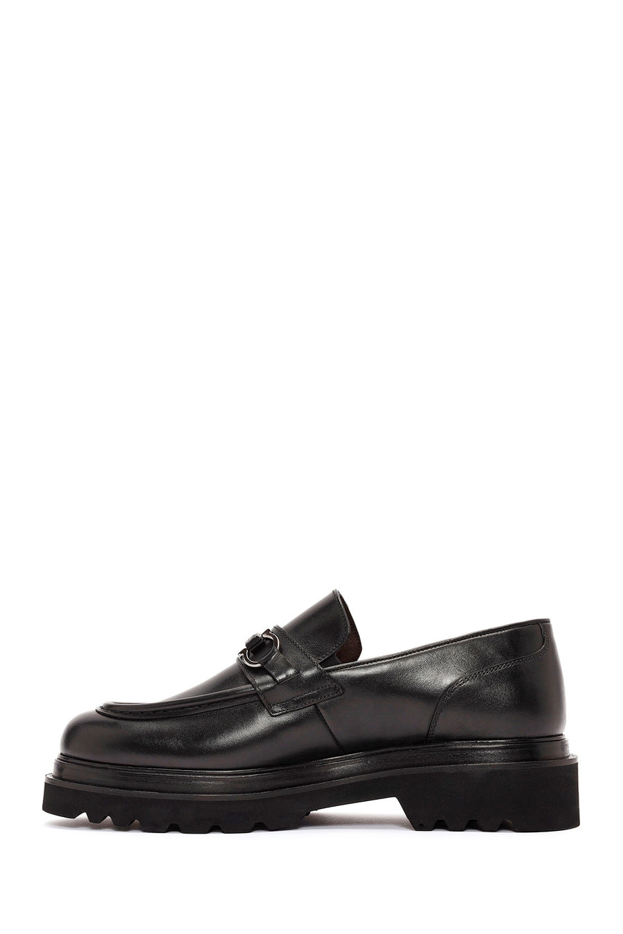 Men's Black Leather Casual Loafer