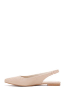 Women's Beige Open-Back Ballerinas | Derimod