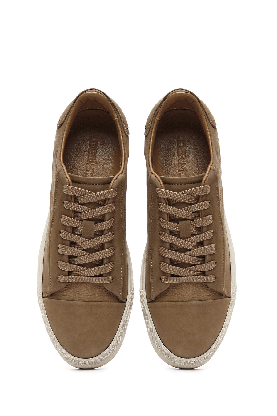 
Men's Beige Lace-Up Nubuck Leather Sneaker

