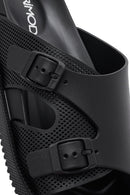 Men's Black Buckled Slippers | Derimod