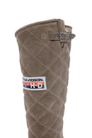 Harley Davidson Women's Beige Laconia Hi Zipper Leather Boots | Derimod