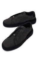 Male Black Lace-Up Thick-Soled Suede Espadrilles | Derimod