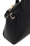 Woman Black Long-Strap Croc-Pattern Classic Shoulder Bag | Derimod