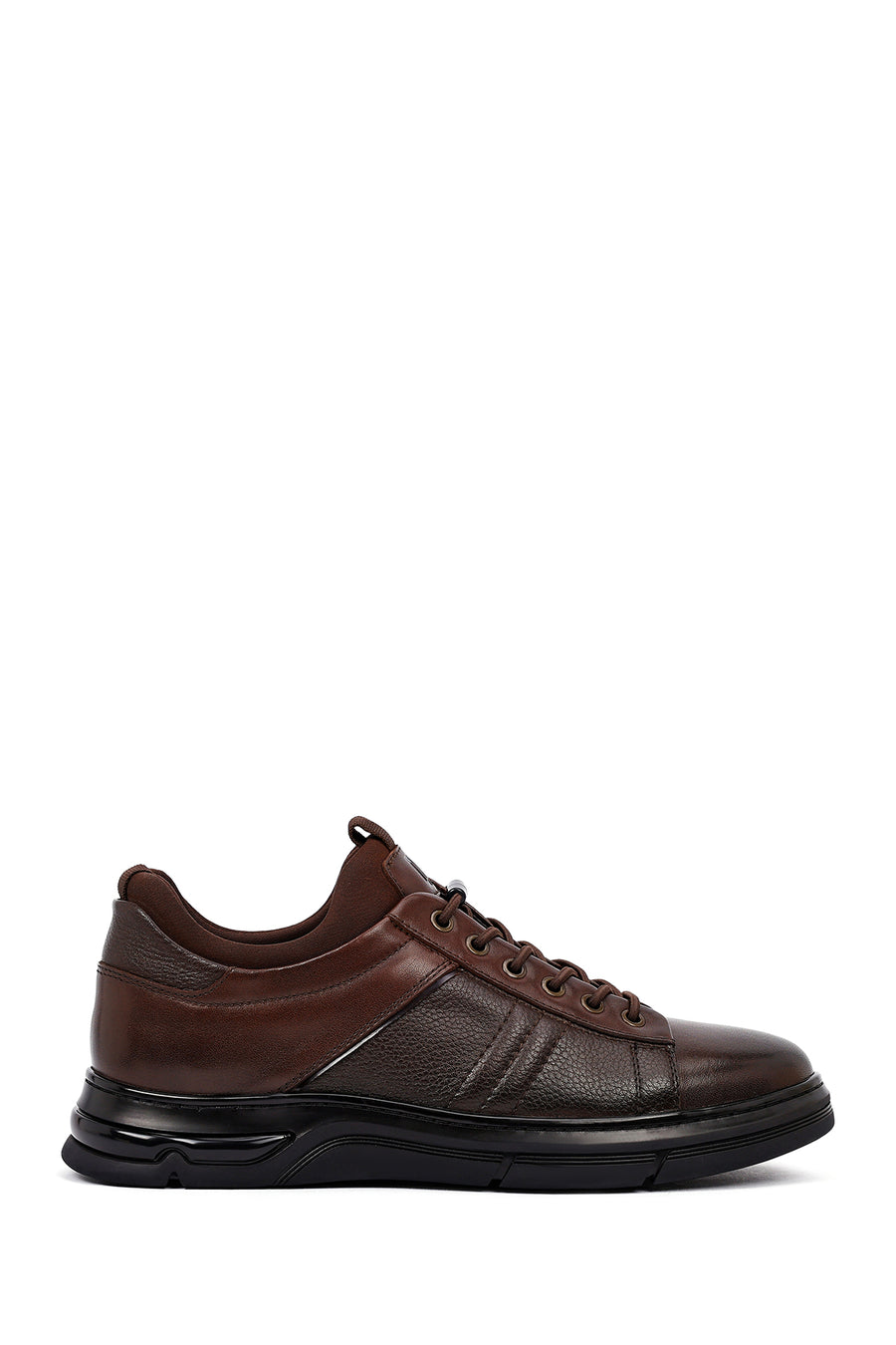 Erkek Kahverengi Bağcıklı Deri Casual Sneaker 25WFD676618 | Derimod