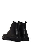 Male Black Lace-up Zip Closure Leather Casual Boots | Derimod