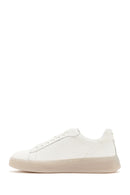 Alberto Guardiani Men's White New Era Lace-Up Leather Sneakers | Derimod