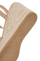 Kadın Bej Bilekten Tokalı Dolgu Topuklu Espadril Sandalet | Derimod